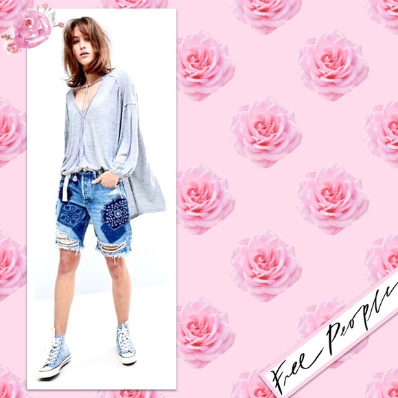 Free People We The Free Just A Henley in Grey Heather - Picture 3 of 11